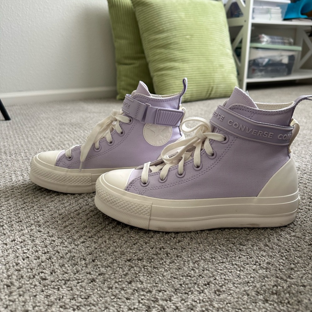 Lavender Converse High Top Platform Sneaker